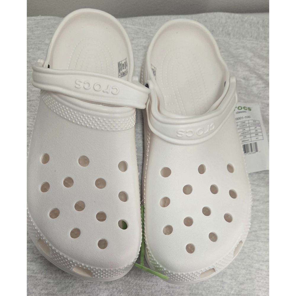Crocs Classic Clog White Men 10 Women 12 Slip On Comfort Shoes 10001-100